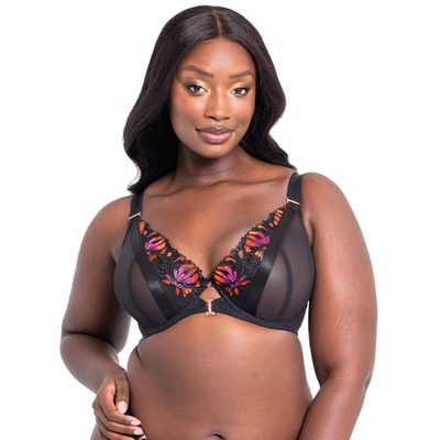 Scantilly By Curvy Kate Mesmerise Plunge Bra - Black Multi - 38E
