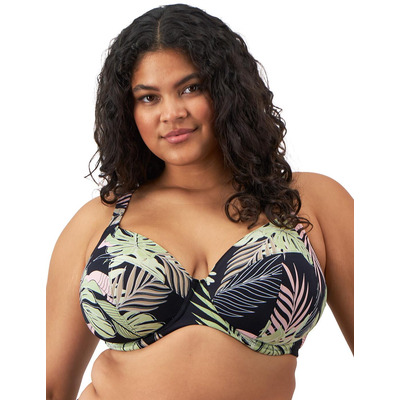 Elomi Tropical Retreat Plunge Bikini Top - Black
