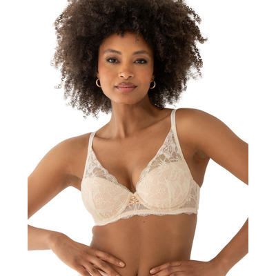 Pour Moi Atelier Lace High Apex Padded Bra - Ivory/Champagne