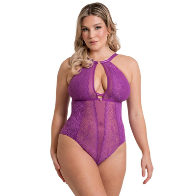 Scantilly By Curvy Kate Opulence Stretch Lace Body - Mystic Purple - S - 10
