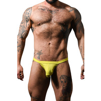 Andrew Christian Happy No Show Thong - Citrus Yellow