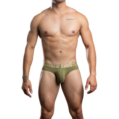 Andrew Christian Happy Cotton Brief - Olive – Andrew Christian