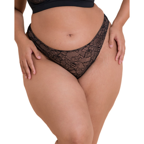 Curvy Kate Hey Girls Thong - Black/Latte