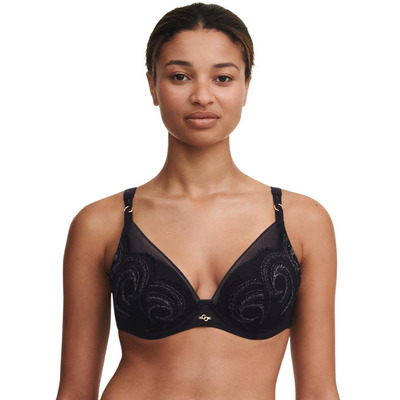 Chantelle Mystic Dream Padded Triangle Bra - Black / Silver Lurex