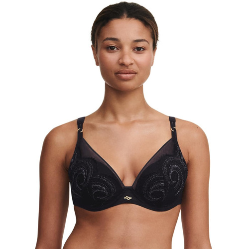 Chantelle Mystic Dream Padded Triangle Bra - Black / Silver Lurex