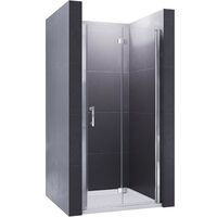 ELEGANT 900mm Frameless Bifold Hinged Shower Door 6mm Tempered Glass Shower Screen