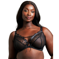 Scantilly By Curvy Kate Laced Up Plunge Bra – Black – 30E