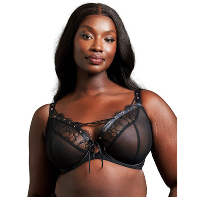 Scantilly By Curvy Kate Laced Up Plunge Bra - Black