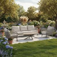 Bracken Outdoors Cadiz Aluminium and Rope Lounge Sofa Garden Furniture Set with Coffee Table, Late January 2026