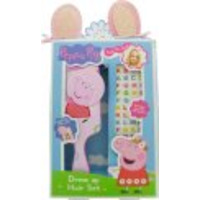 Peppa Pig Hair Gift Set 3 Pieces (This hair set contains:n1x Swivel Mirror Hairbrushn1x Peppa Pig Ear Hair Clipsn1x Alphabet Stickers)