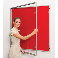 Image of Boards Direct Internal Lockable Display Case Red 2400x1200mm