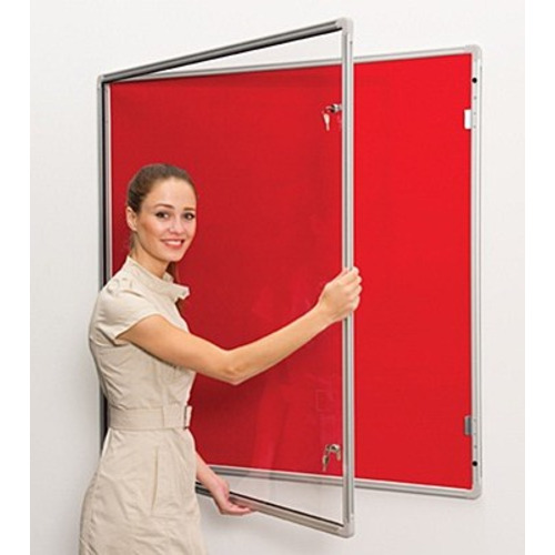 Boards Direct Internal Lockable Display Case Grey 900x600mm