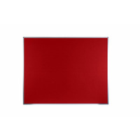 Image of Boards Direct Felt Noticeboard Aluminium Frame 1500 x 1200mm RED