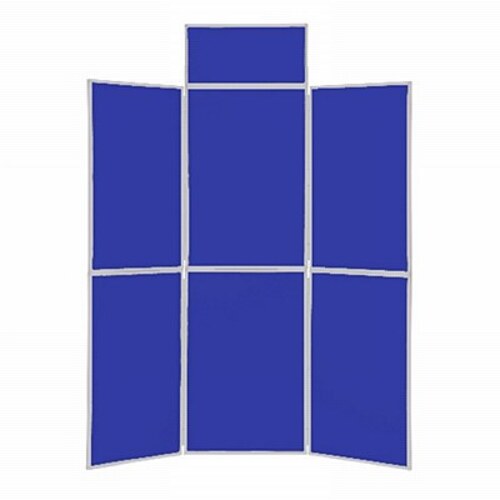 6 Panel Folding Display Stand Grey Frame/Royal Fabric
