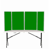 Image of 4 Panel Maxi Desk Top Display Stand Grey Frame/Green Fabric