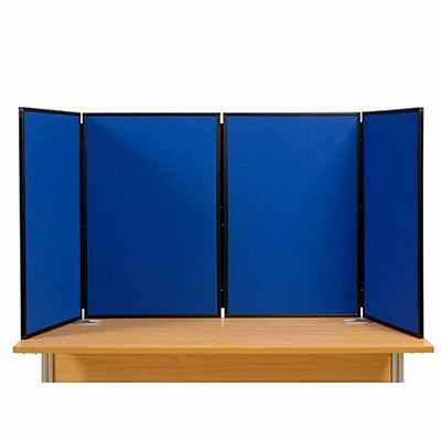 4 Panel Maxi Desk Top Display Stand Black Frame/Royal Fabric