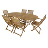 Image of FSC&#174; Certified Acacia Hardwood Furniture Set with Extendable Table & 6 Chairs