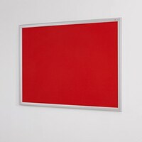Image of Eco-Friendly Felt Noticeboard 1800x1200mm Red Felt Aluminium Effect Frame
