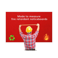 Image of Made to Measure Felt Noticeboard Up to 1200x900mm Red Fabric Unframed