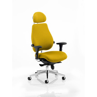 Image of Chiro Plus 'Ultimate' Posture Chair Senna Yelllow Fabric
