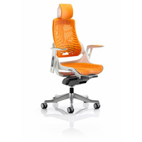 Image of Zure Executive Chair with Headrest Orange Elastomer