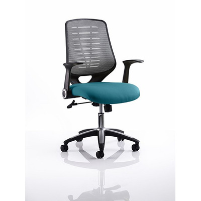 Relay Mesh Back Task Chair Maringa Teal Seat Silver Back