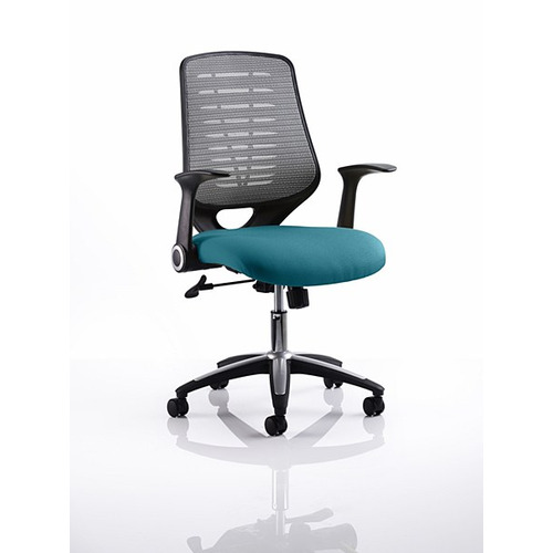 Relay Mesh Back Task Chair Maringa Teal Seat Silver Back
