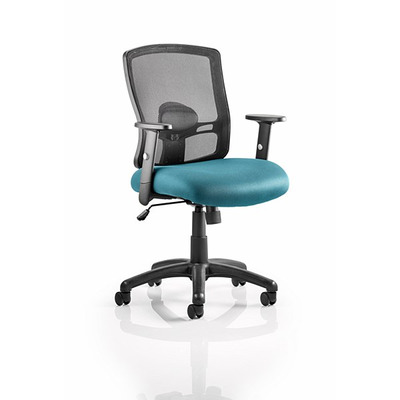 Portland Mesh Back Task Chair Maringa Teal fabric seat