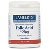 Image of Lamberts Folic Acid 400mcg 100 Tablets