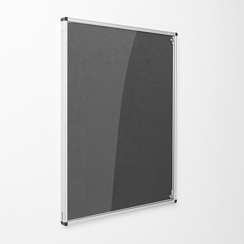 Eco-Colour Resist-a-Flame Tamperproof Noticeboard 1200 x 900mm CHARCOAL