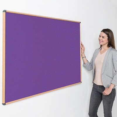 Shield Wood Effect Alu Frame Eco-Colour Noticeboard 1200 x 1800mm PURPLE