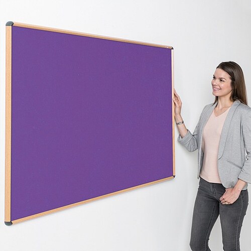 Shield Wood Effect Alu Frame Eco-Colour Noticeboard 1200 x 1800mm PURPLE