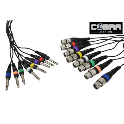 Cobra XLR (F) To Stereo Jack X 8 Patch Lead 3m