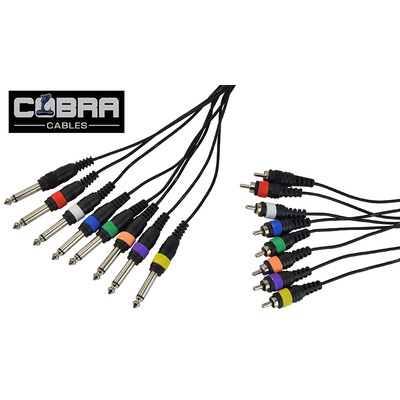 Cobra Jack To Phono RCA Loom 8 Way Lead 3m