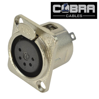 Cobra 5 Pin XLR Panel Socket Female