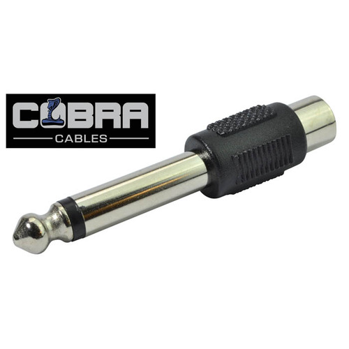 RCA/Phono to 6.35mm 1/4" Jack Adapter Mono