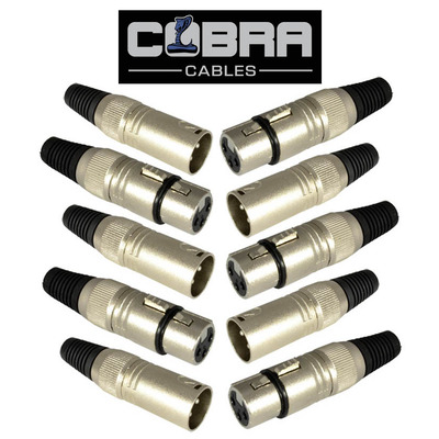 Cobra XLR Connector 3 Pin - Mixed Pack of 10