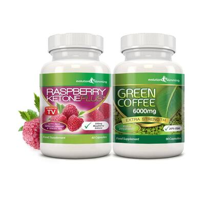 Raspberry Ketone Plus & Green Coffee Fat Burner Combo - 1 Month Supply