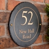 Image of Rustic Round Slate House Sign - 30cm