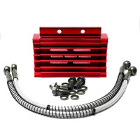 Image of Pit Bike Oil Cooler Kit Red
