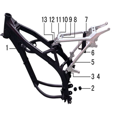 M2R M1 250cc Dirt Bike Rear Sub Frame