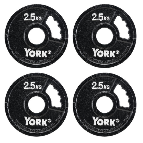 York 4 x 2.5kg G2 Cast Iron Olympic Weight Plates