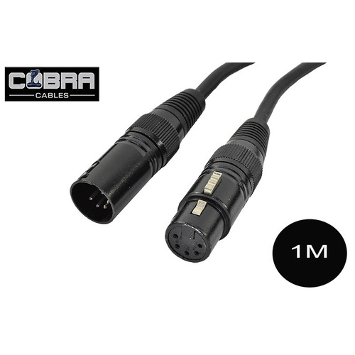 5 Pin DMX Lead 1M XLR Male to Female