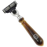 Image of Executive Shaving Mach3 Razor with Faux Horn Handle