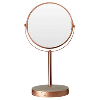Image of Double Sided Non Magnified Copper & Concrete Swivel Mirror