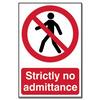 Image of ASEC Strictly No Admittance Sign 200mm x 300mm - 200mm x 300mm