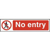 Image of ASEC No Entry 200mm x 50mm PVC Self Adhesive Sign - 1 Per Sheet