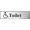 Image of ASEC Disabled Toilet 200mm x 50mm Chrome Self Adhesive Sign - 1 Per Sheet