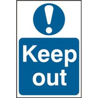 ASEC Keep Out 200mm x 300mm PVC Self Adhesive Sign - 1 Per Sheet