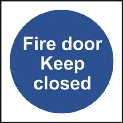 ASEC Fire door Keep closed Sign 100mm x 100mm - 100mm x 100mm